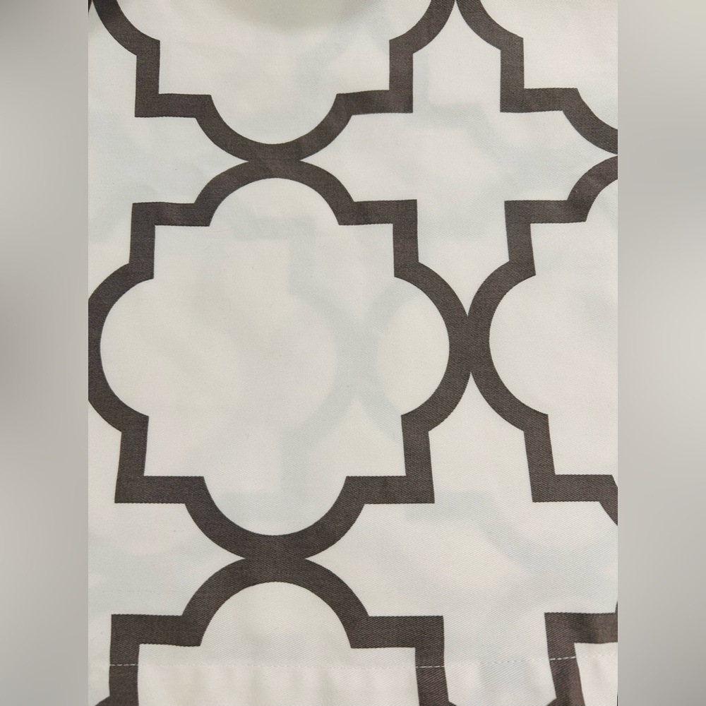 White  and Gray Geometric Shower Curtain 70” wide x 72” long